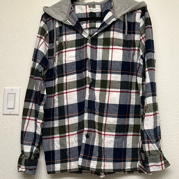 Aeropostale Other - Aeropostale Men's Long Sleeve Hooded Flannel Button-Down Shirt size S